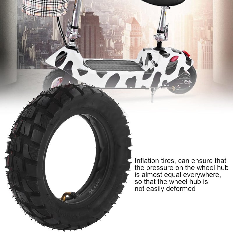 Keenso Rubber Scooter Tires, 10in Electric Scooter Tire with 10x2.5in Inner Tube Inflatable Rubber Tyre Replacement 255x80 Outer Tube - Image 3